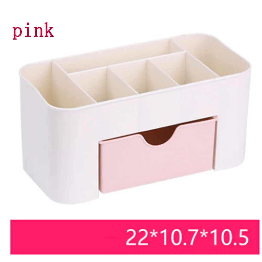 

Saving Space Desktop Cosmetic Brush Storage Case With Drawer Makeup Jewelry Pens Desk Organize Box Plastic Holder Organizer