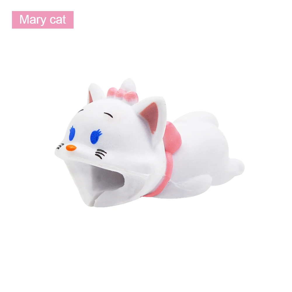 Mary Cat CHIPAL укусы животных кабель протектор один кусок Мультфильм Для Зарядное устройство USB для IPhone провода намотки шнур данных зарядки Организатор укуса - Цвет: Mary Cat