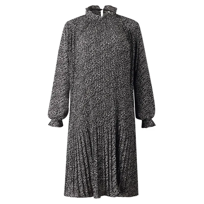 Женское осеннее однотонное сексуальное платье с воротником в виде листа лотоса