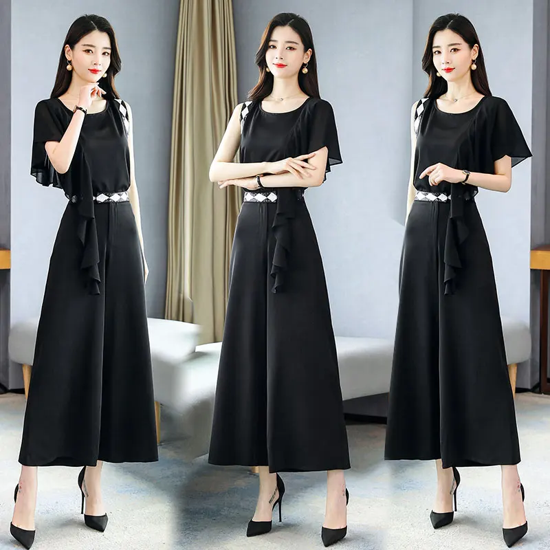 2021 летние женские два 1 предмет бисером офисные туфли шифоновая блузка-топ и