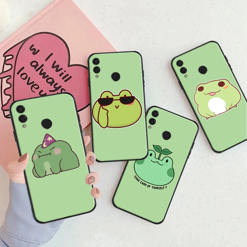 

Funny Animal Frog Phone Case For Huawei Honor 7X 8X 8C 9 V9 9X 10 V10 10i V20 20i 30 Lite Soft TPU Silcone Cover Coque Capa