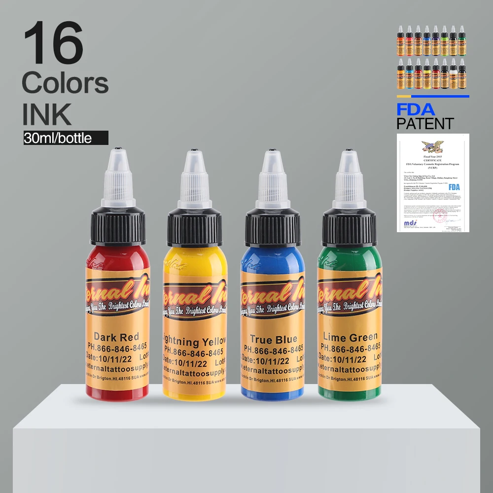 Набор чернил для татуировок 16 шт. набор перманентного макияжа пигментов бровей