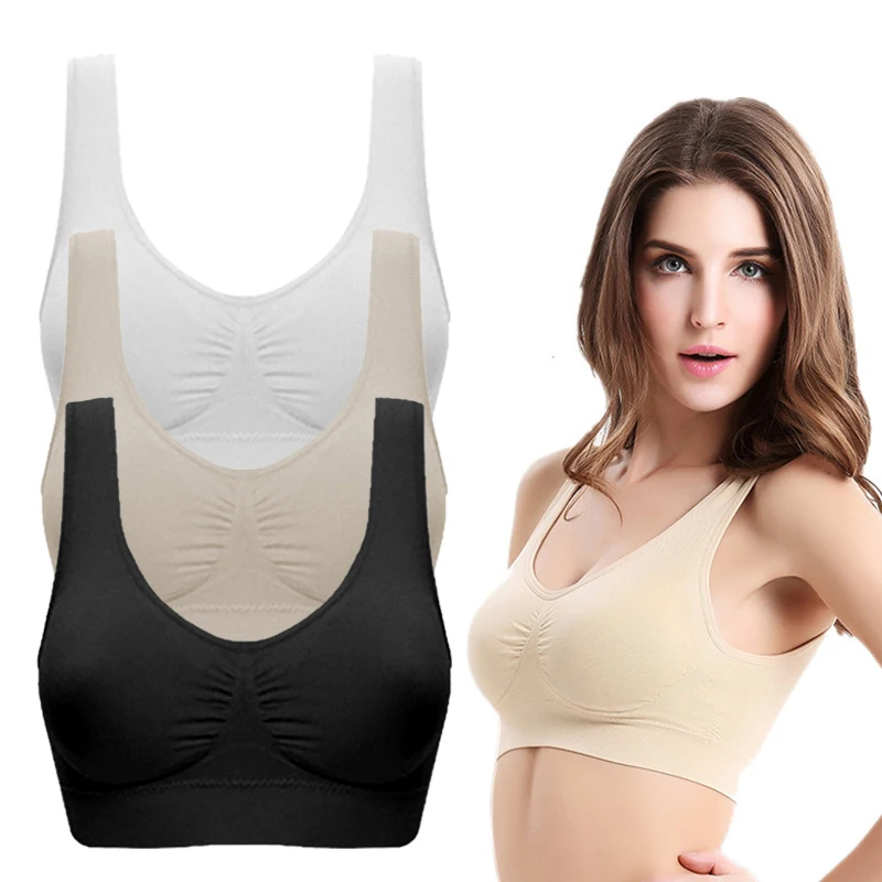 Sports Bra Women Fitness Top Seamless Yoga Black White Running Gym Crop Push Up Sport (No chest pad) | Спорт и развлечения