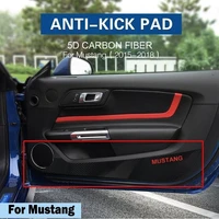 2pcsset ford mustang 2015 2018 year car styling car door carbon fiber protection film sticker decal accessories anti kick pads