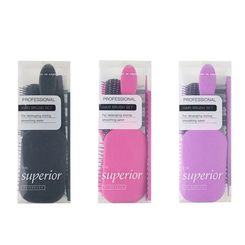 

New 4Pcs Hair Brush Set Air Cushion Massage Comb High Temperature Resistant Portable Home Travel Styling Tool for Ladies Girls
