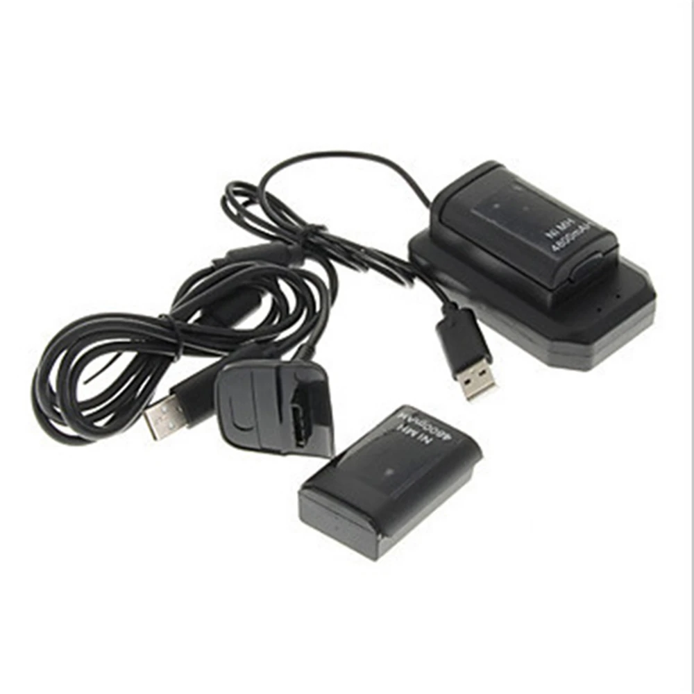 Двойной перезаряжаемый аккумулятор с USB зарядным кабелем для xbox 360 беспроводной