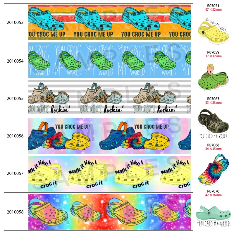 

New Arrivels Shoe Cartoon Printed 5 Yards 25mm/38mm/50mm/75mm Grosgrain/Satin Ribbon For Hair Bows DIY Accessories 201005