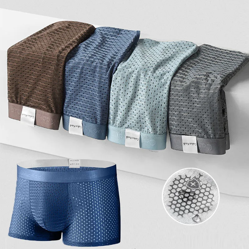 

4pcs/Lot Boxer Homme Boxer Men Underpants Men Boxer UnderWear Boxer Shorts Men Panties Underpants Male Underwear Mesh Breathable