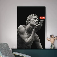 funny art sculpture of david graffiti art canvas posters and wall art pictures of david vaporwave for living room home decor