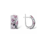 Этнические розовые винтажные бриллиантовые серьги-клипсы с цветком сливы для женщин, подарочные украшения