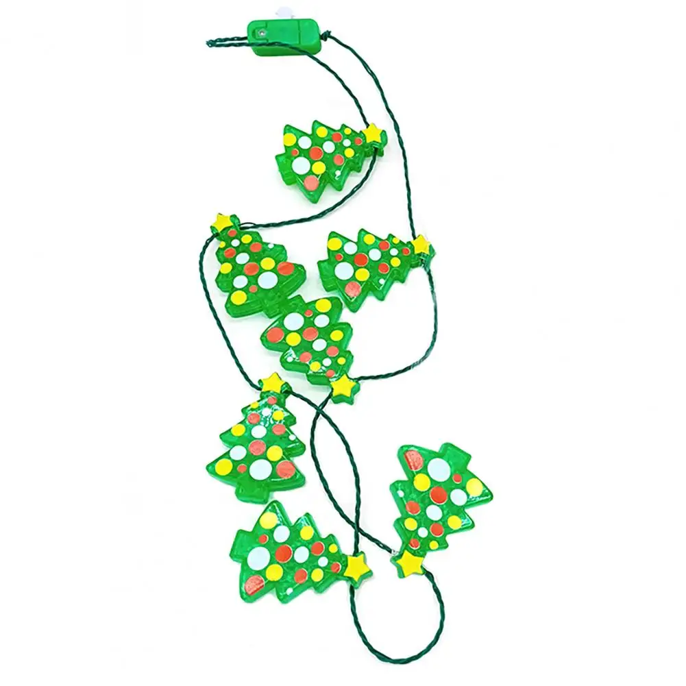 

Hot Sales Funny Light Necklace Decor Battery Design Plastic Light Bulb Christmas Tree Necklace for Decoration