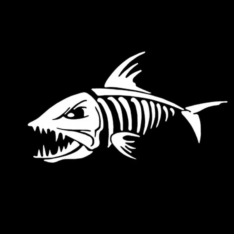 

Car Sticker Ocean Fish Bone Car Sticker Fish Bone Personality Motorcycle Sticker PVC Waterproof Sunscreen 18*10CM