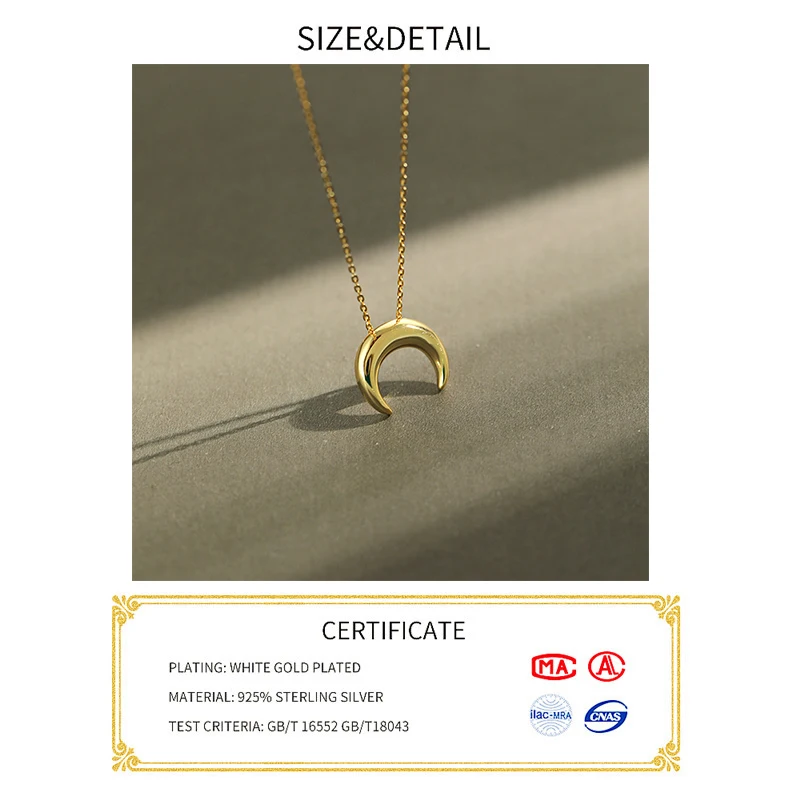 Модная луна 925 серебряные ожерелья и подвески Подарки для женщин Цепочки Милые романтические украшения.