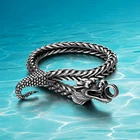 Ожерелье мужское из серебра 925 пробы, с драконом