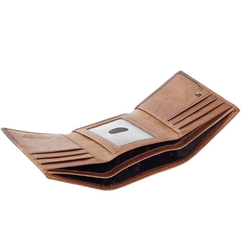 

JINBAOLAI Anti-Theft Brush Multi-Card Position RFID Men's Wallet