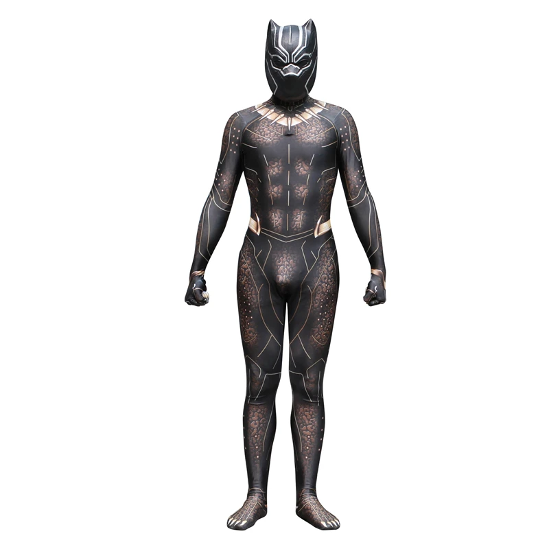 Черная пантера Erik Killmonger Золотой ягуар карнавальный костюм комбинезон необычная