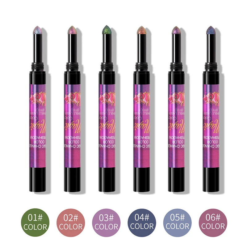 

Gradient Glitter Eye Shadow Stick Waterproof Easy Shadow Pen Fast Makeup Cosmetics for Women Modification 6 Colors @ME
