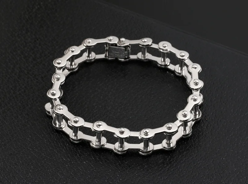

Hip Hop Punk Stainless Steel Bracelet Personality Men's Bicycle Motorcycle Chain Style Bracelet Rock Charm Jewelry Rap Essential