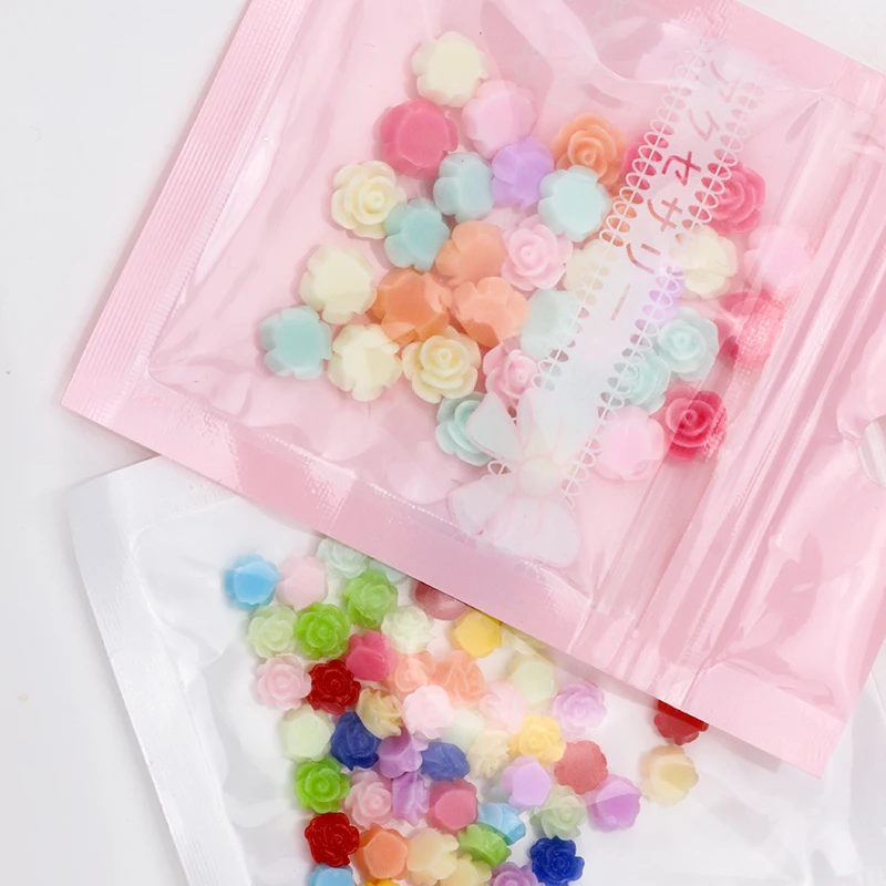 100 шт. полимерные цветы мини розовый цветок с плоским дном из смолы альбом для