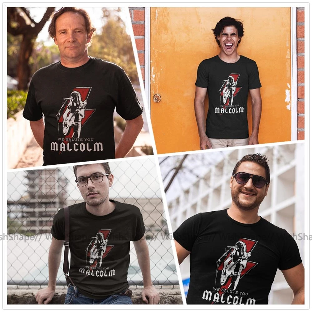 Ac Dc Футболка с принтом ACDC Malcolm Young Австралийский гитарист футболка Летняя хлопок футболки мужские повседневные футболки
