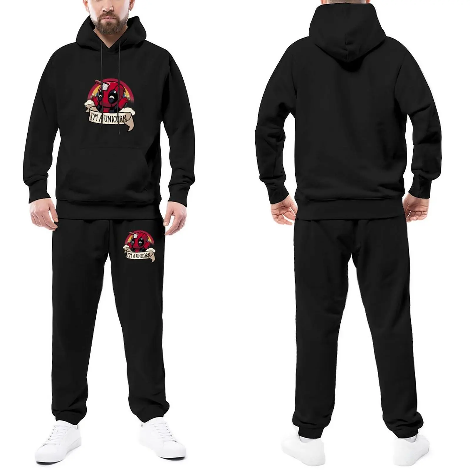 

Unicorn Tracksuit Set I'm A Unicorn Running Sweatsuits Male Sweatpants and Hoodie Set Hip Hop
