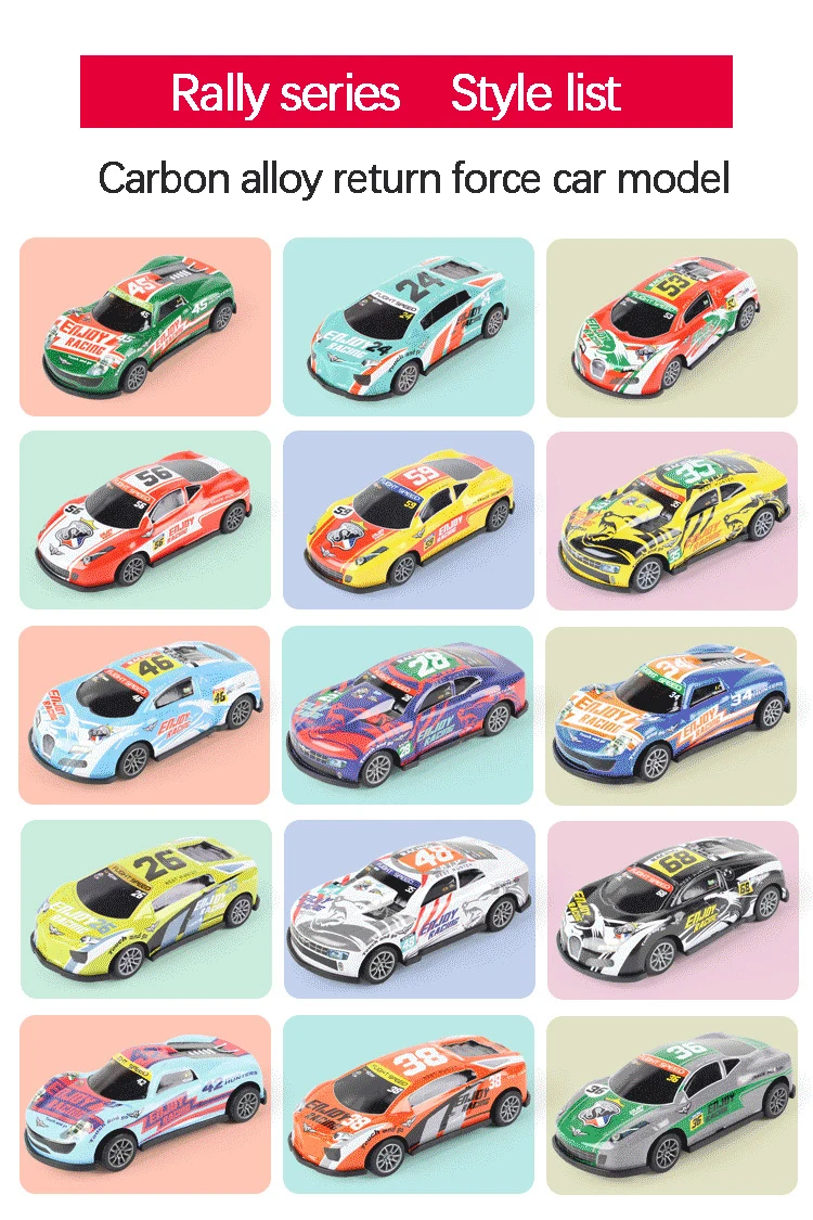 

48Pcs / 20pcs 1:64 Return Force Design Racing Alloy Super Racing Car Model Children's Toy Car Multiple Combination Packaging