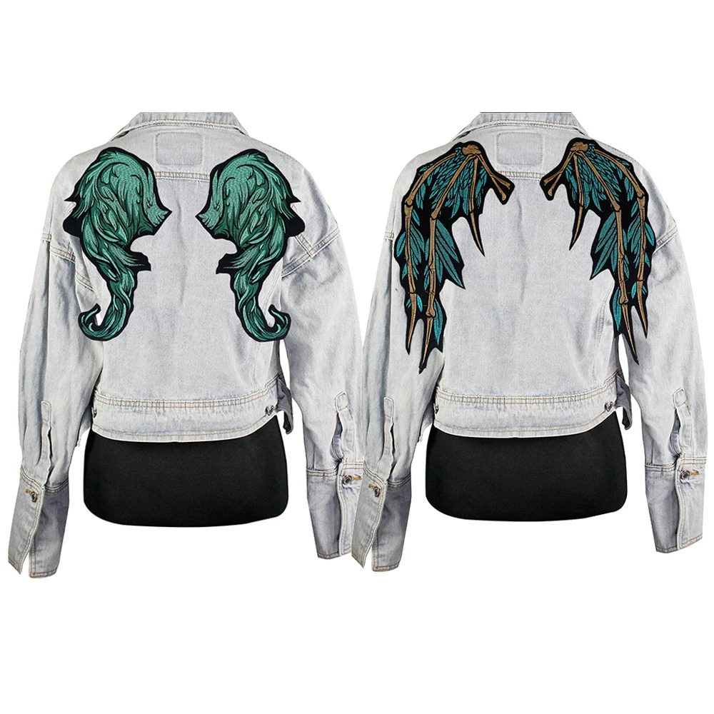 Вышитые большие крыла вышитые патчи для одежды Аппликации железа на