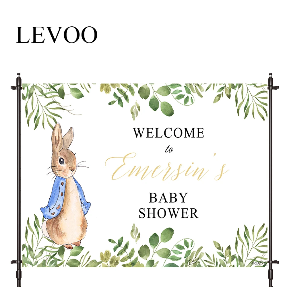 

Задний фон для фотосъемки LEVOO, кролик, детский душ, дикие листья, натуральная ткань, реквизит для фотосъемки на заказ, Фотофон
