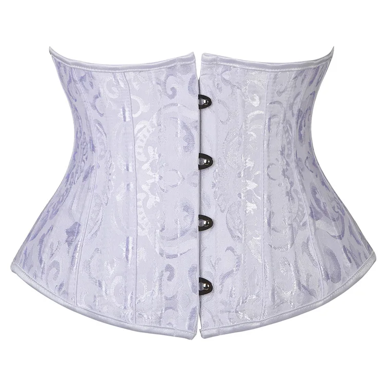 

Women Corsets 24 Boned Body Shaperwear Waist Trainer Underbust Waist Cincher Buckle Bustier Black White For Lady Plus Size 3XL