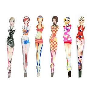 Милые щипцы для макияжа Geisha, пинцет для бровей, аксессуар для волос, бриллианты для бровей, 6 шт.