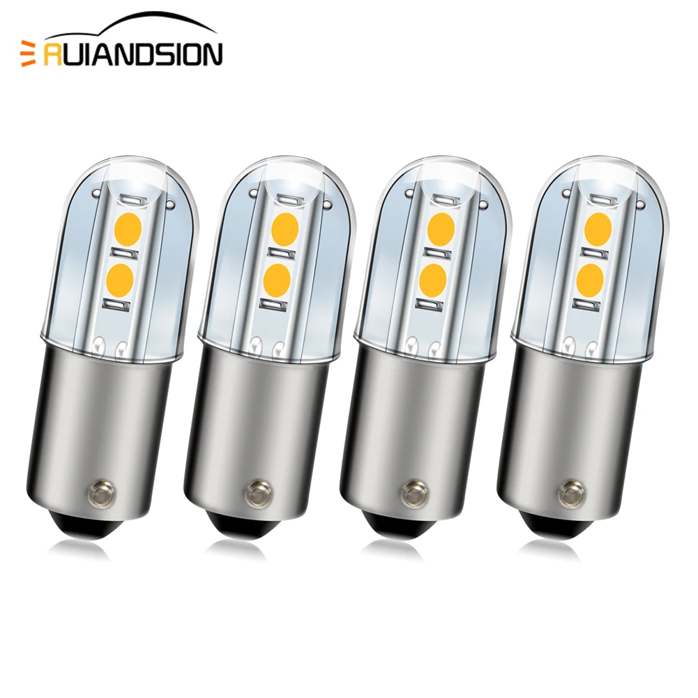 

RUIANDSION 4X 120V E10 BA9S LED T4W Replacement Bulb 3030SMD Pilot Lamp Machine Interior Lighting 100Lm Waterproof Rround Shade
