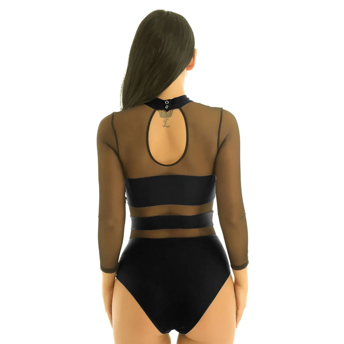 Женский сетчатый гимнастический купальник без рукавов для взрослых