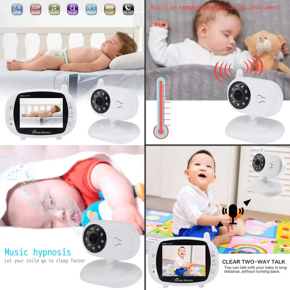 AUGIENB, 3,5 дюймов, Wi-Fi, беспроводной видеоняня, ЖК-монитор, няня, ip-камера безопасности, 300 м, ночное видение, 2 способа аудио разговора