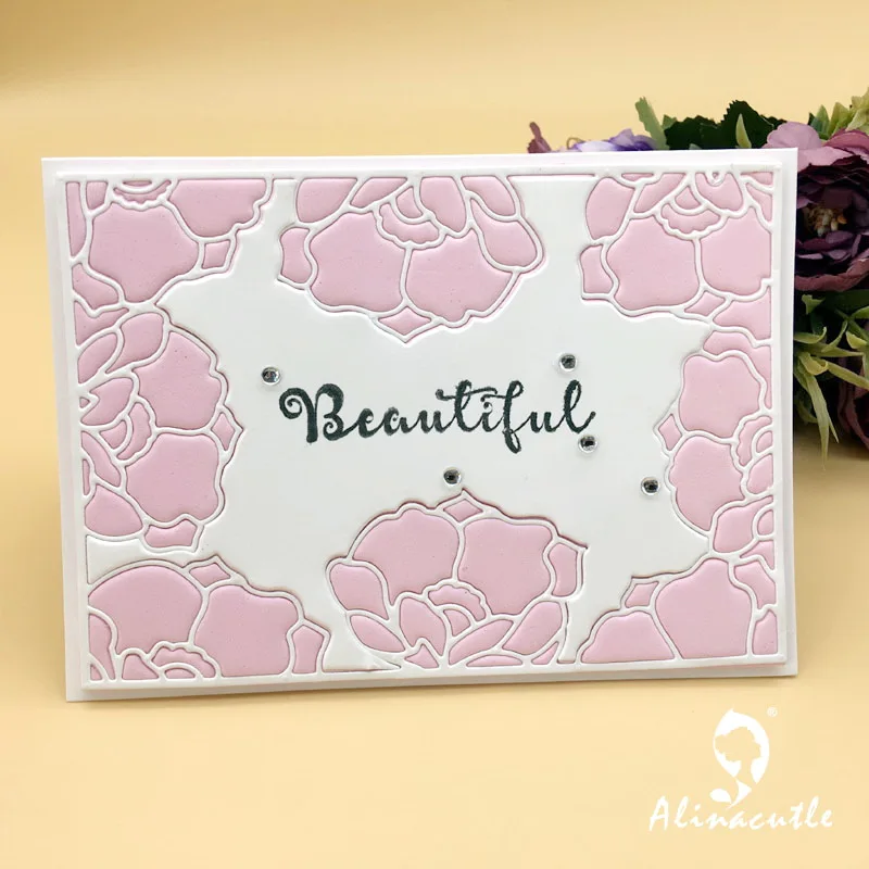 Штампованная металлическая резка розами край прямоугольник Alinacraft Скрапбукинг