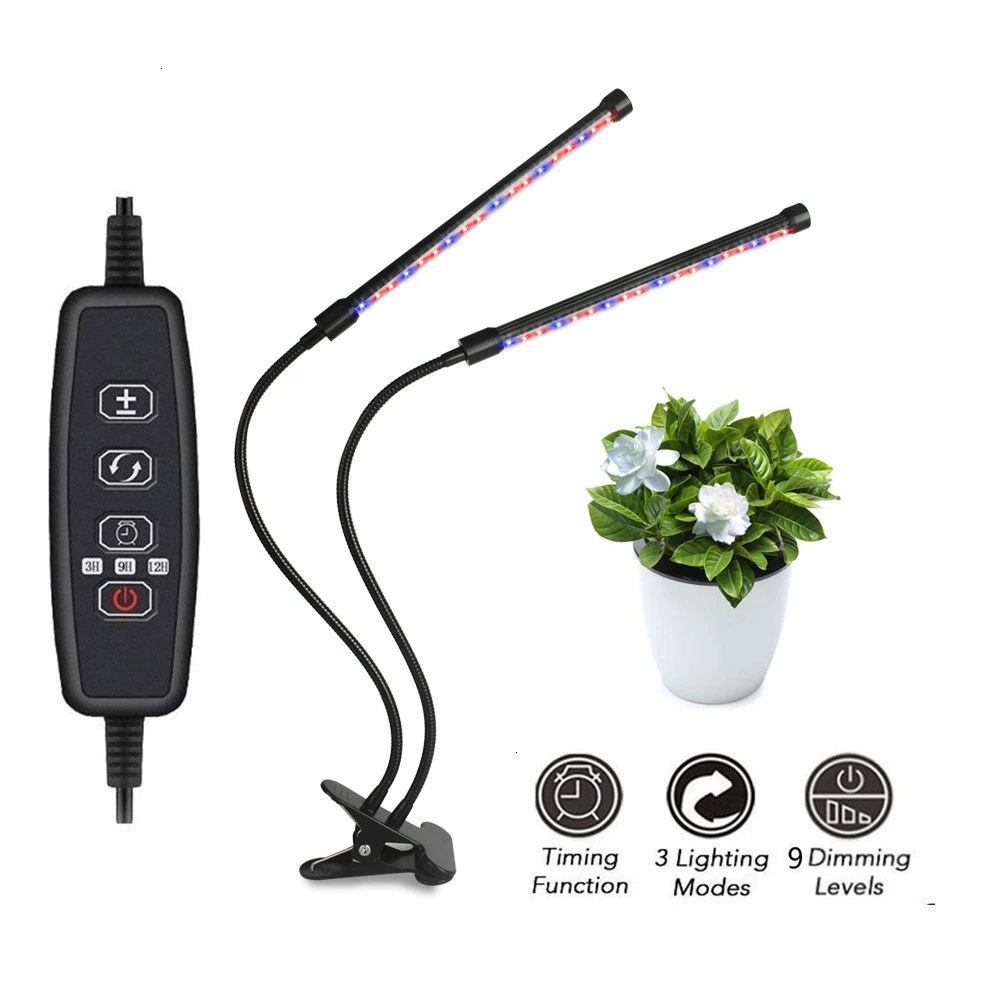 18W-36LED Binval 18 Вт 27 Вт 36 Вт Светодиодный светильник для выращивания растений с таймером 9 с регулируемой яркостью, полный спектр, светильник для выращивания растений в помещении, цветущая лампа для растений - Emitting Color: 18W-36LED