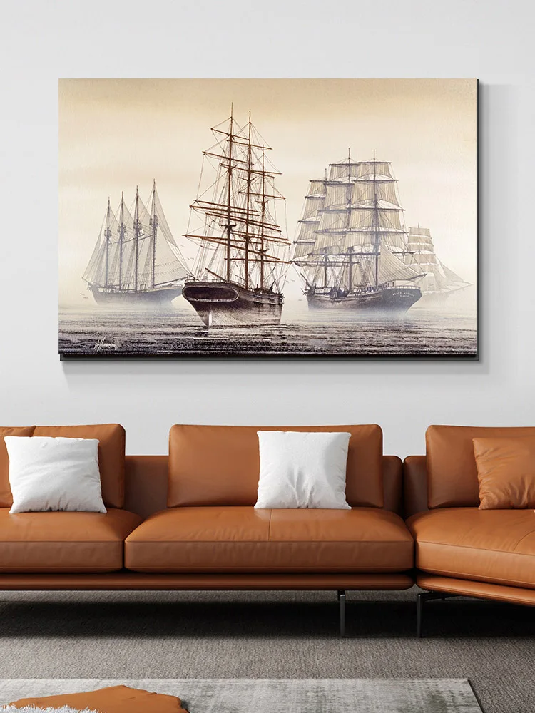 Schooner and Merchant Sailing Ships Artwork Printed on Canvas