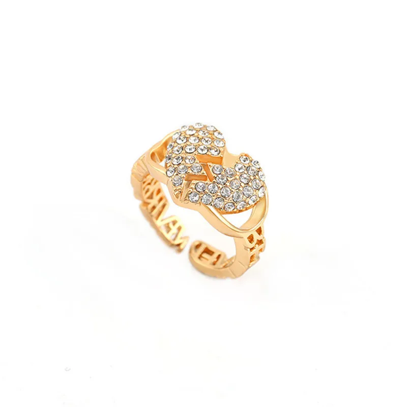 

HANGZHI 2021 NEW Simple fashion temperament broken heart ring love couple broken diamond ring