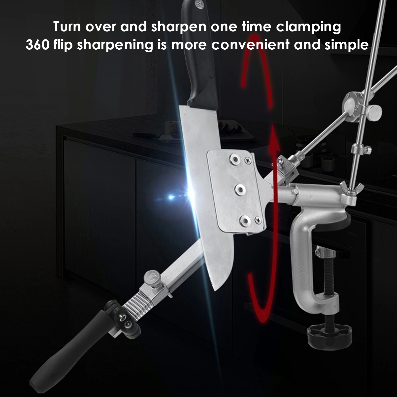 

Stainless Steel Knife Sharpener Rotation Fixed-Angle Knife Sharpener ,Professional Kitchen Sharpening Tool Set With Grindstones