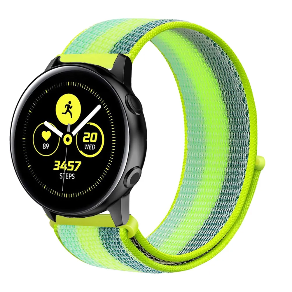 pollen yellow Переключатель, нейлоновый ремешок для наручных часов Xiaomi huami amazfit bip huawei часы GT 20/22 мм, ремешок для samsung Шестерни S3/S2 galaxy Watch active2 42 мм 46 мм - Цвет ремешка: pollen yellow