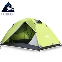 hewolf outdoor camping tent 2 person double layer 3 seasons waterproof ultralight couple tent for hiking tourist equipment