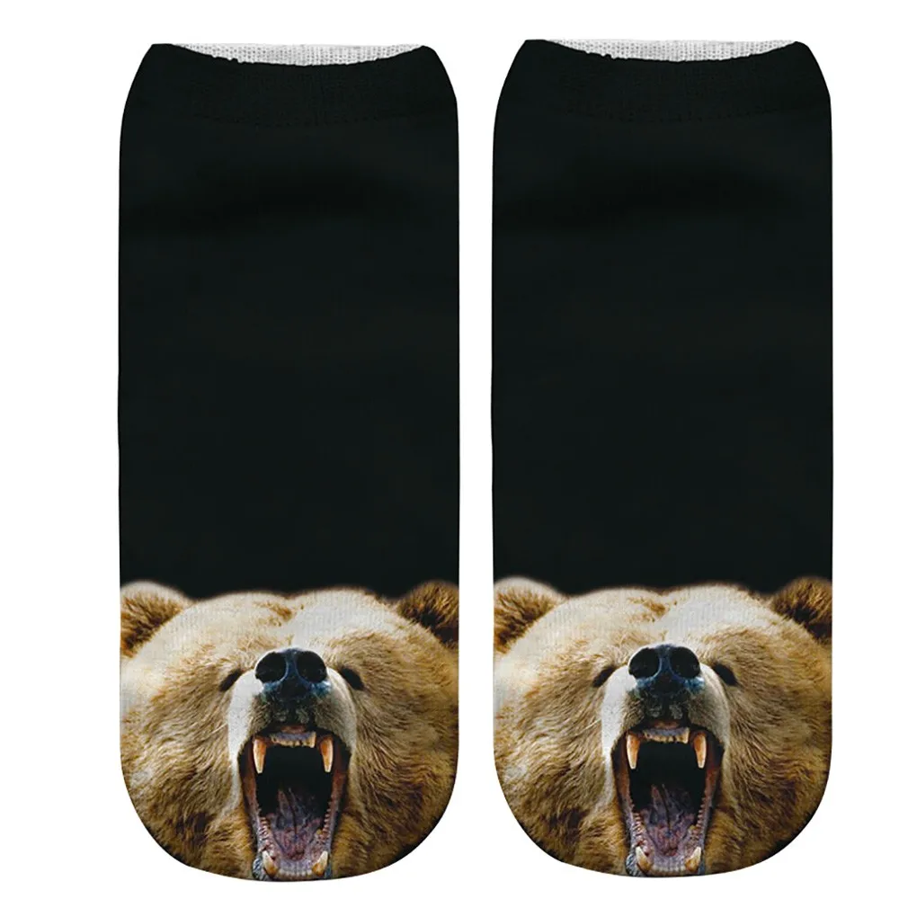 Повседневные спортивные носки средней длины с милым 3D принтом животных