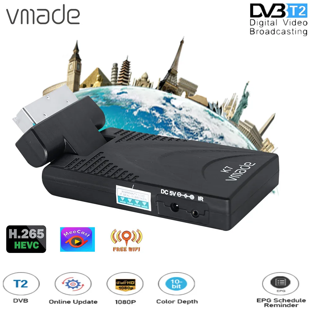 Vmade 2020 DVB T2 тюнер H.265 декодер HD 1080P телеприставка цифровой ТВ приемник Поддержка