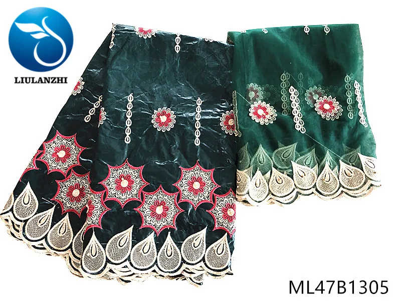 

LIULANZHI nigerian lace fabrics white bazin riche fabrics Latest design embroidery beaded getzner brocade for dresses ML47B13