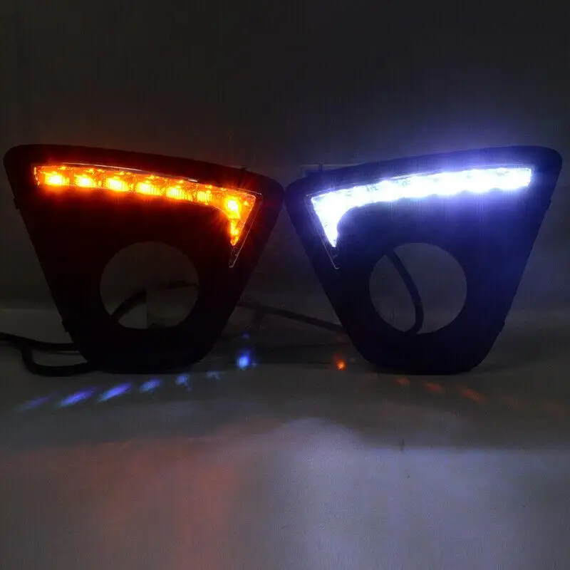 

For Mazda CX-5 2013-2015 Car LED Daytime Running Light White+Yellow Drive Lamp