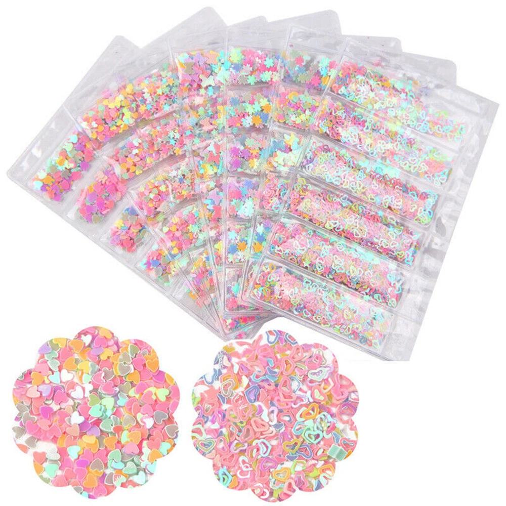 

Maca Color Japanese Sequined Nail Rainbow Sugar Butterfly Nail Art Plastic Sequins DIY Nail Art Nail Decorations Nail Sequins