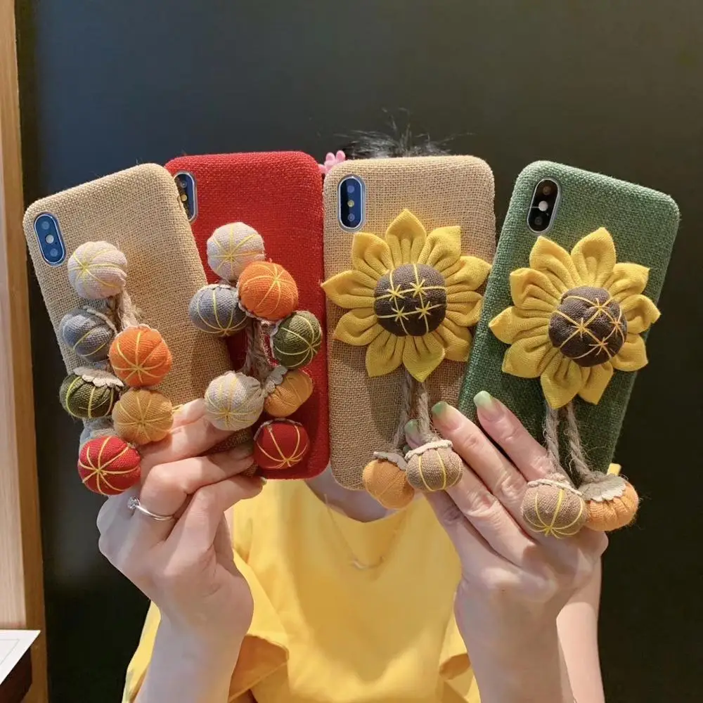 Модный милый 3D чехол с Тыквой и подсолнухом на Хэллоуин для iPhone 11 Pro Max 8 7 6 6S Plus