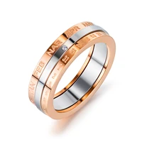 kkchic personalized fashion rotatable ring with calendar digital letters stainless steel rose gold ring for girl woman wedding