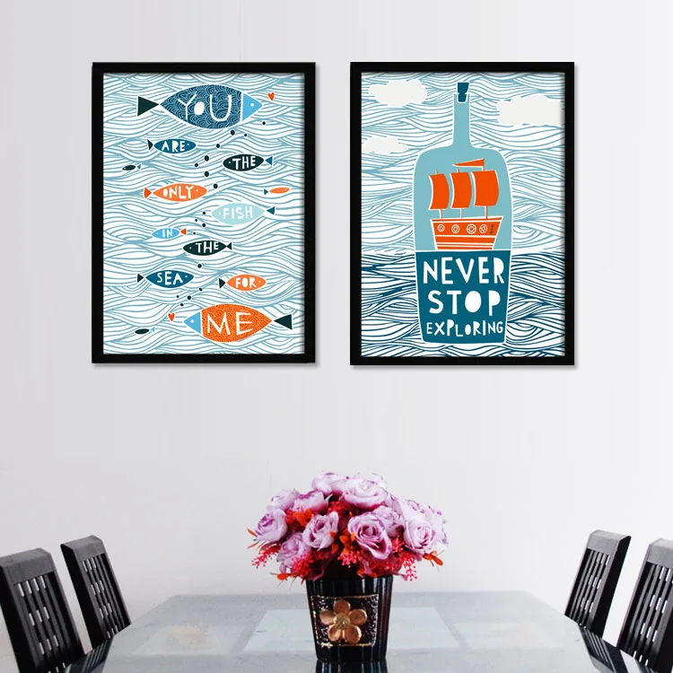 Дрифт бутылки Европейский Американский стиль креативная подвесная картина