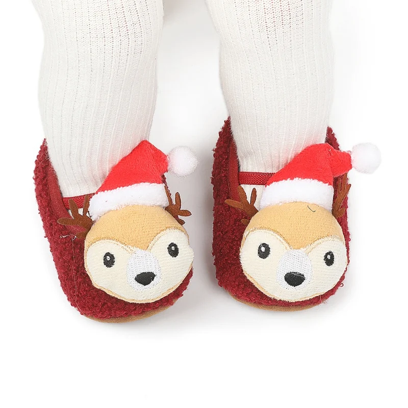 

Newborn Baby Girls Princess Winter Boots Christmas Deer First Walkers Anti-slip Infant Toddler Baby Boy Footwear Shoes