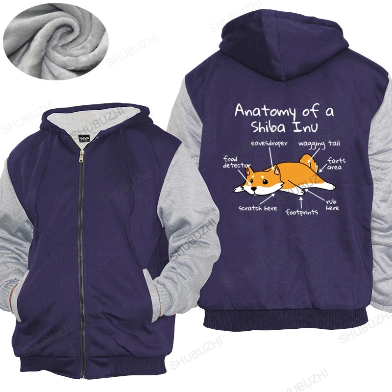 

New Arrived Mens hoodies Funny Anatomy Of A Shiba Inu Men Humor thick hoody Japanese Pet Dog Lover Homme shubuzhi thick hoody